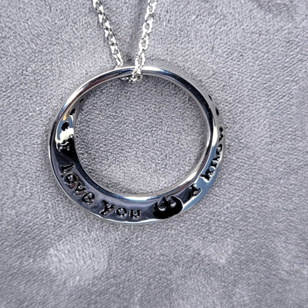 Star Wars™ "I love you. I know" Laser Etched Stainless Steel Mobius Necklace 18" - Picture 5 of 6